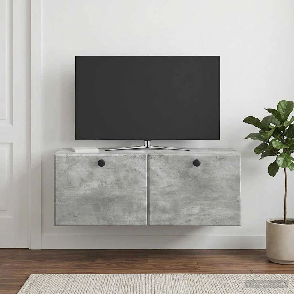 TV staliukas Sieninė TV spintelė 78,5 x 31 x 30 cm Betono pilka