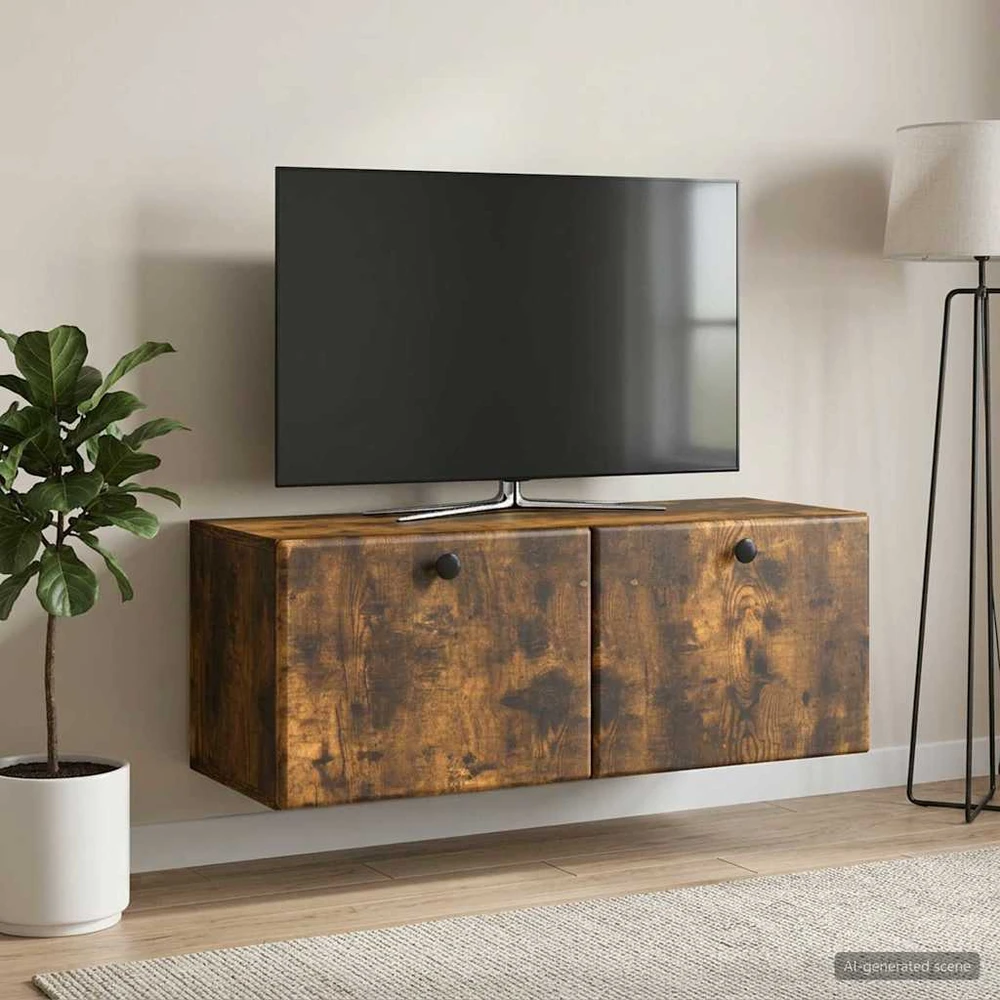 TV staliukas Sieninė TV spintelė 78,5 x 31 x 30 cm Dūminio ąžuolo