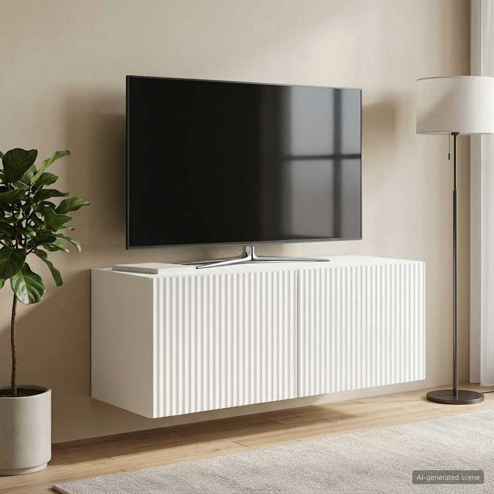 TV staliukas Sieninė TV spintelė 78,5 x 31 x 30 cm Itin blizgi balta