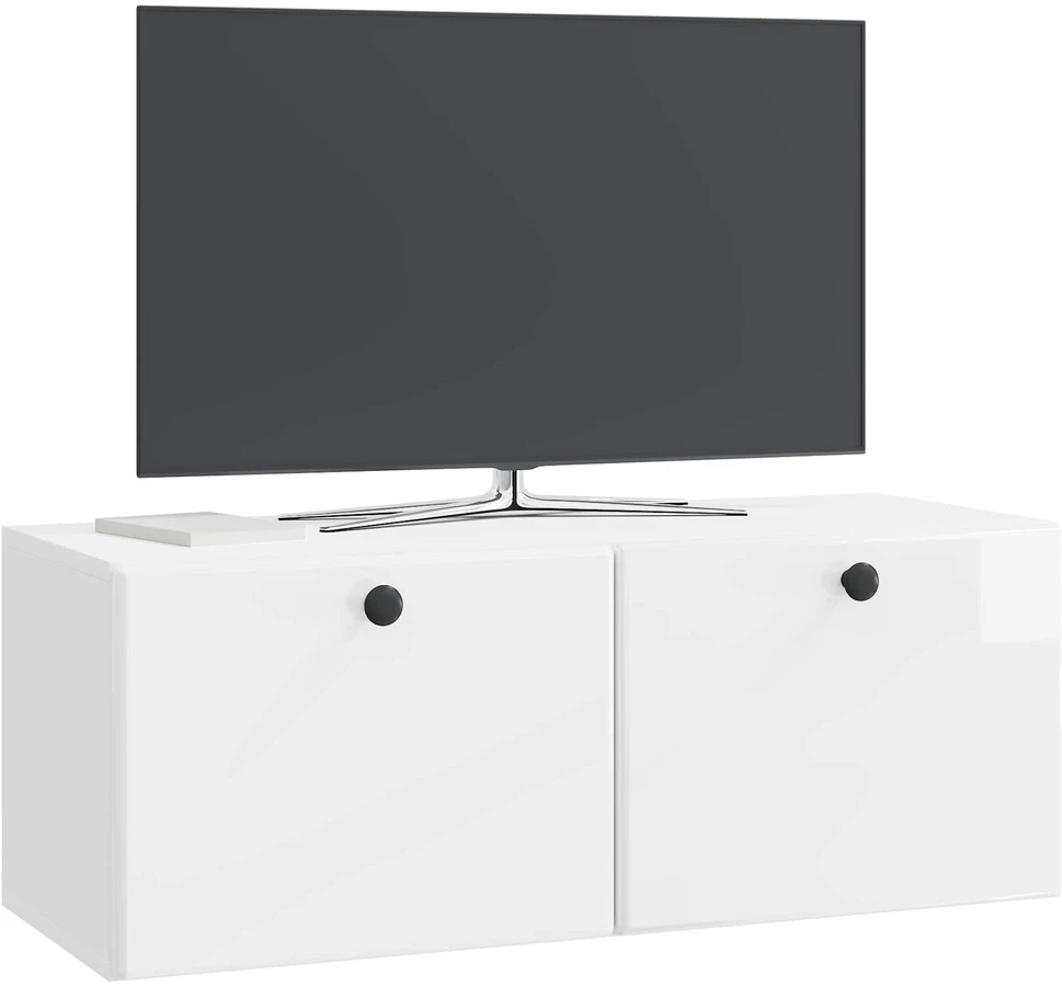 TV staliukas Sieninė TV spintelė 78,5 x 31 x 30 cm Itin blizgi balta