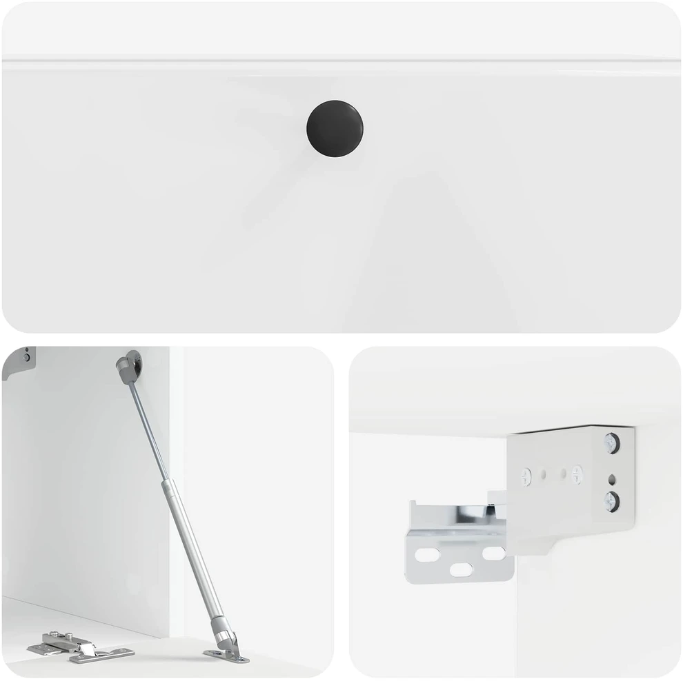 TV staliukas Sieninė TV spintelė 78,5 x 31 x 30 cm Itin blizgi balta