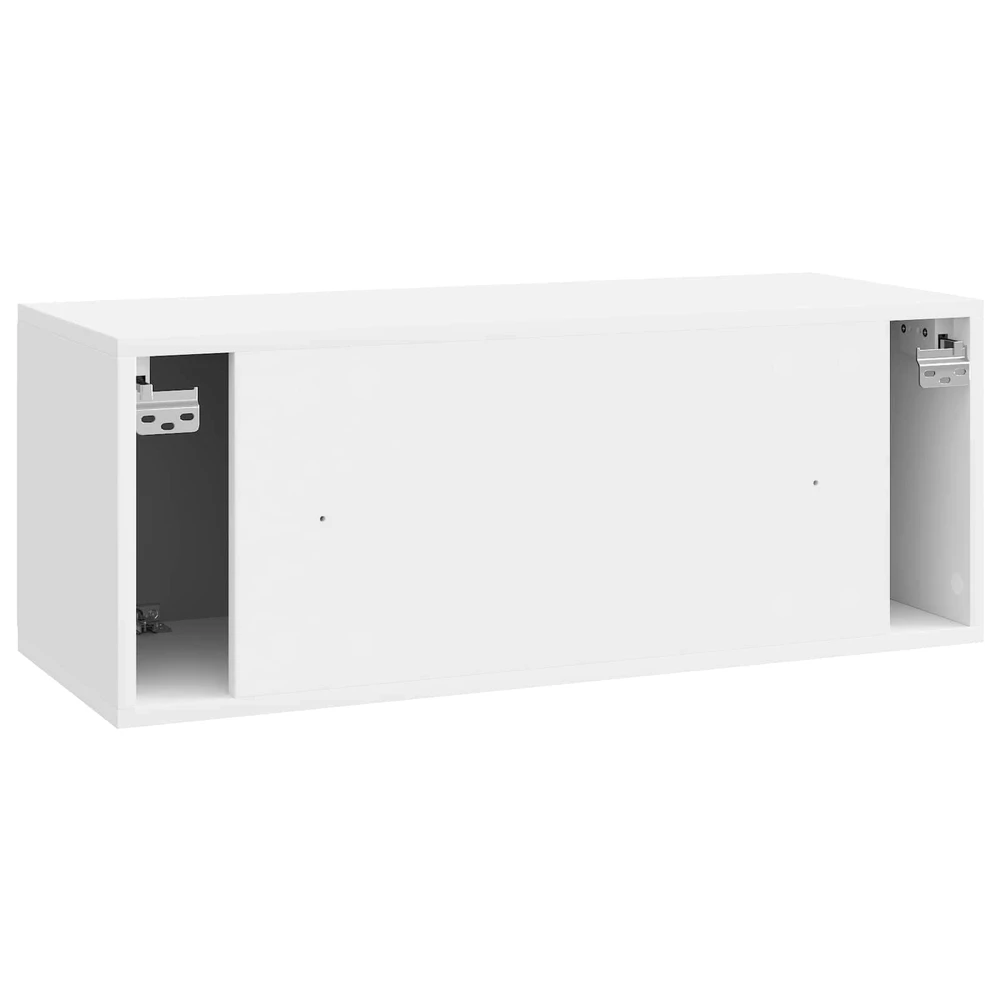 TV staliukas Sieninė TV spintelė 78,5 x 31 x 30 cm Itin blizgi balta