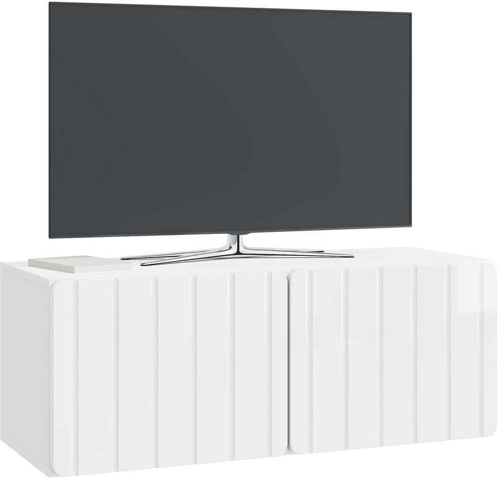 TV staliukas Sieninė TV spintelė 78,5 x 31 x 30 cm Itin blizgi balta