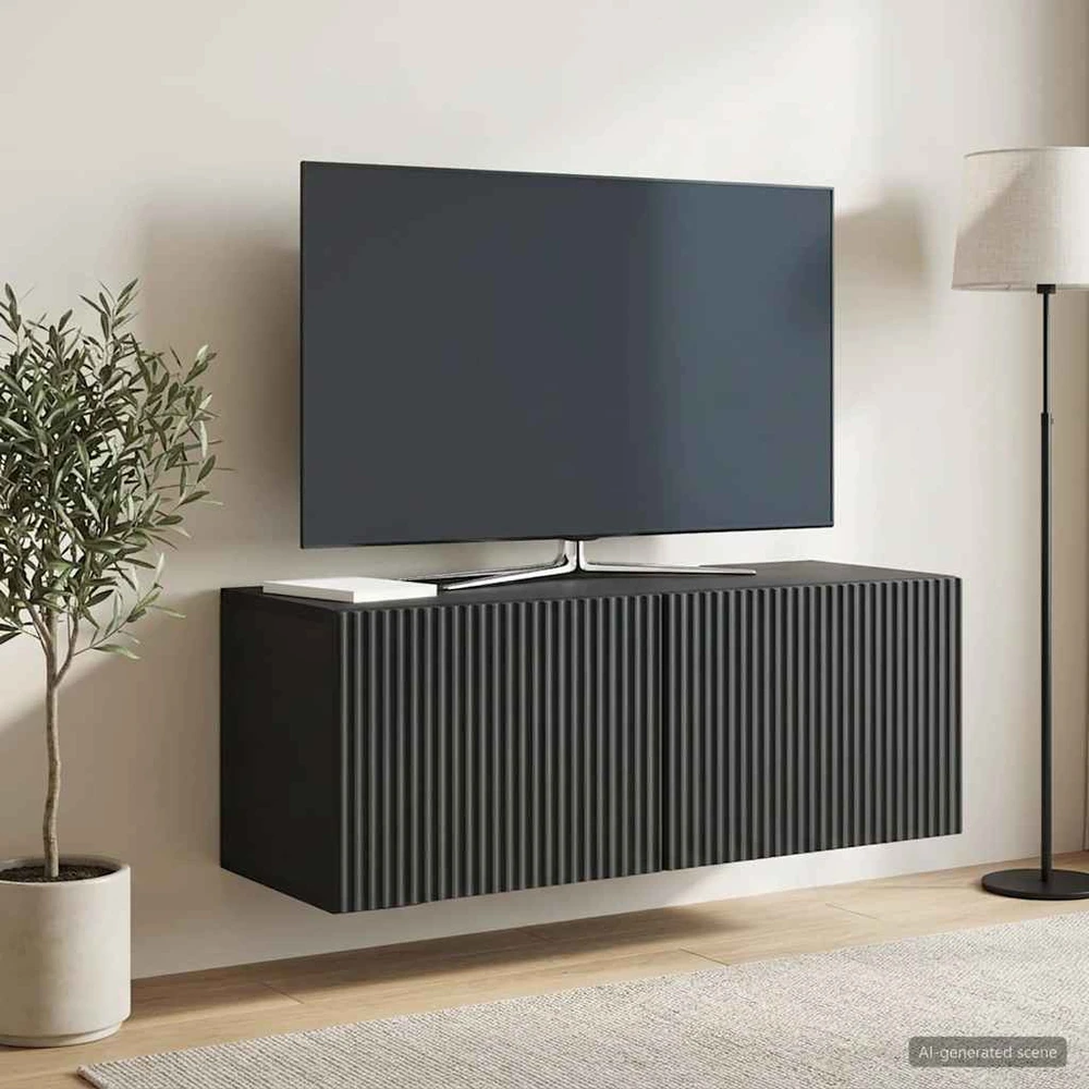 TV staliukas Sieninė TV spintelė 78,5 x 31 x 30 cm Juoda Apdirbta mediena
