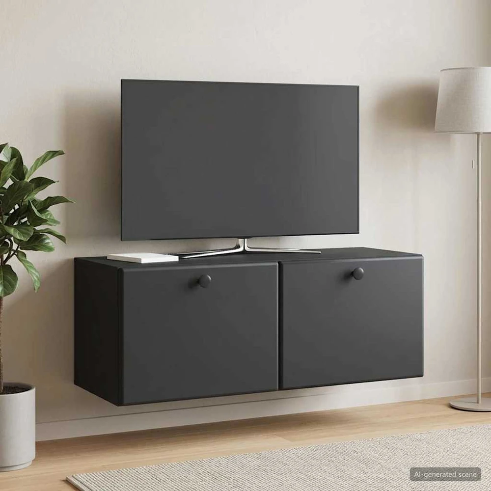 TV staliukas Sieninė TV spintelė 78,5 x 31 x 30 cm Juoda Apdirbta mediena