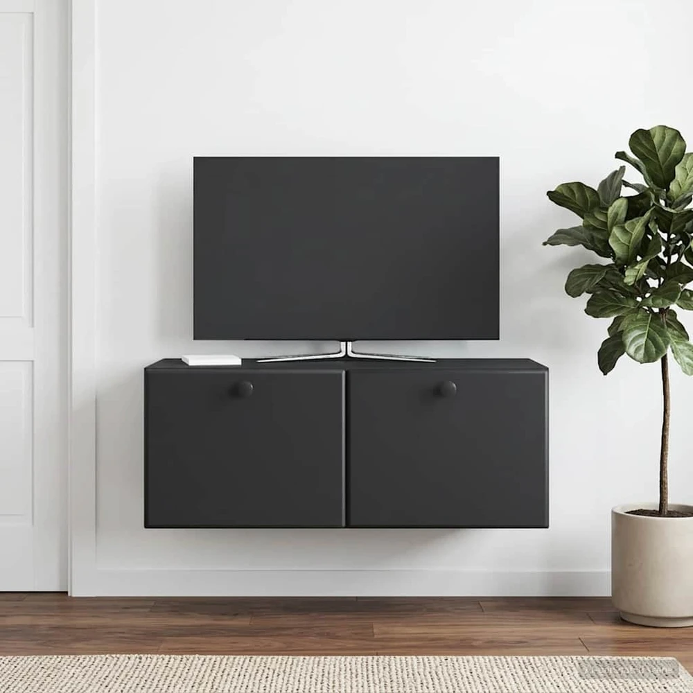 TV staliukas Sieninė TV spintelė 78,5 x 31 x 30 cm Juoda Apdirbta mediena