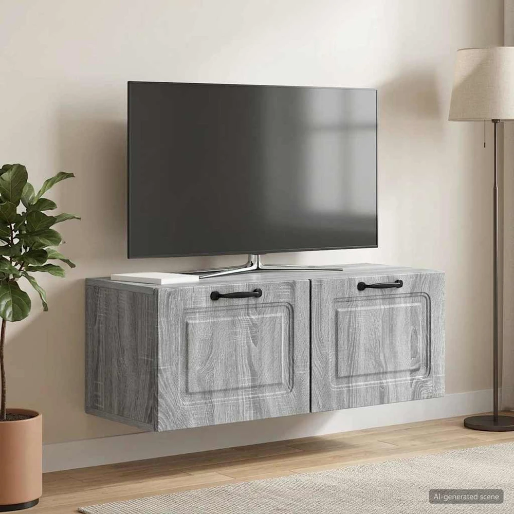 TV staliukas Sieninė TV spintelė 78,5 x 31 x 30 cm Pilka sonoma ąžuolo
