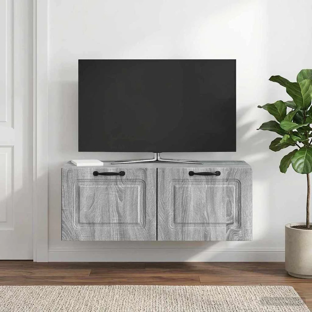TV staliukas Sieninė TV spintelė 78,5 x 31 x 30 cm Pilka sonoma ąžuolo