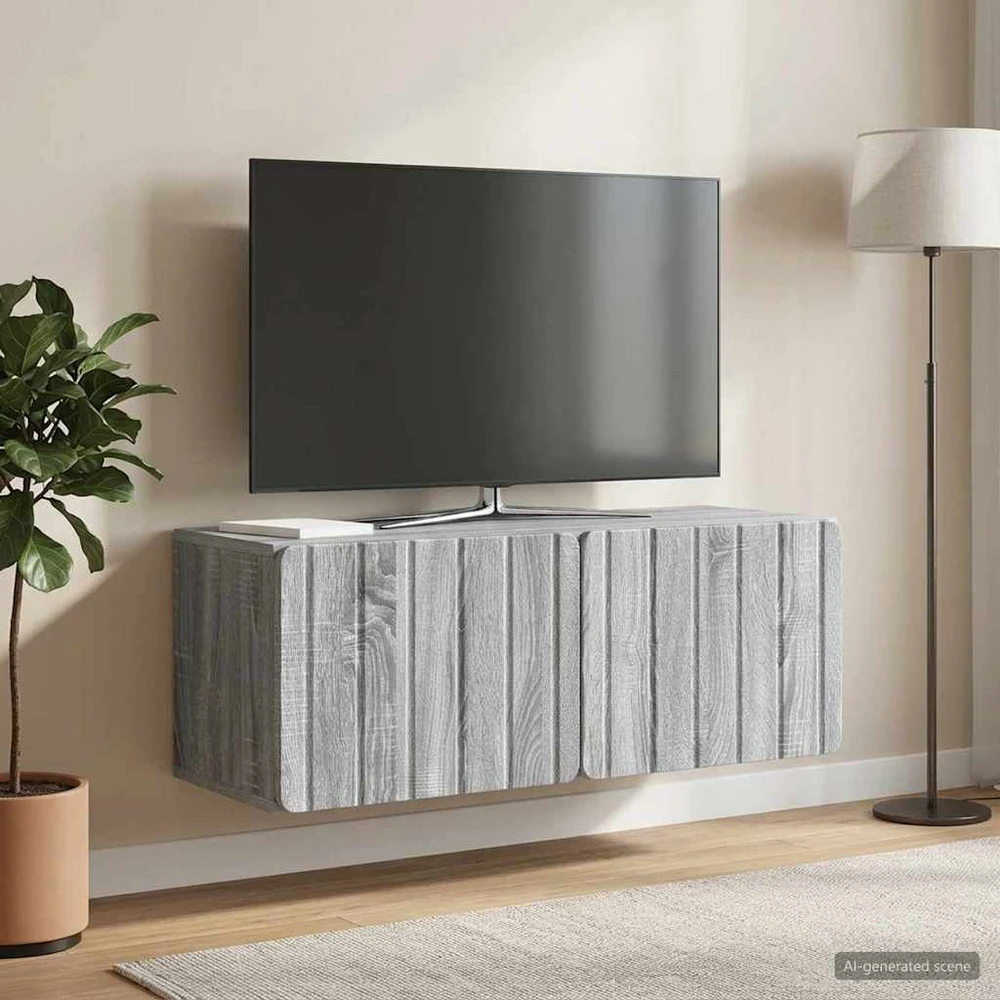 TV staliukas Sieninė TV spintelė 78,5 x 31 x 30 cm Pilka Sonoma