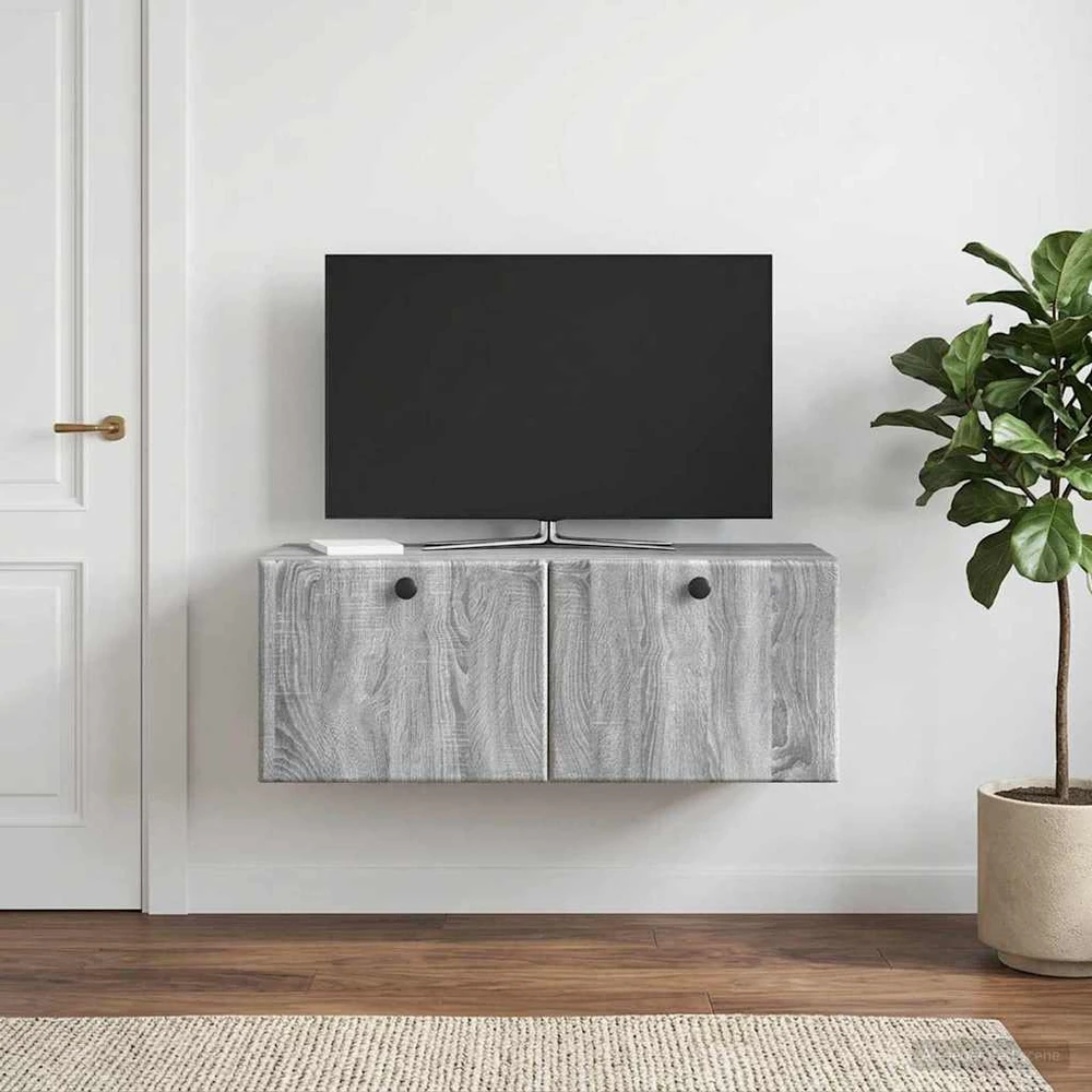 TV staliukas Sieninė TV spintelė 78,5 x 31 x 30 cm Pilka Sonoma