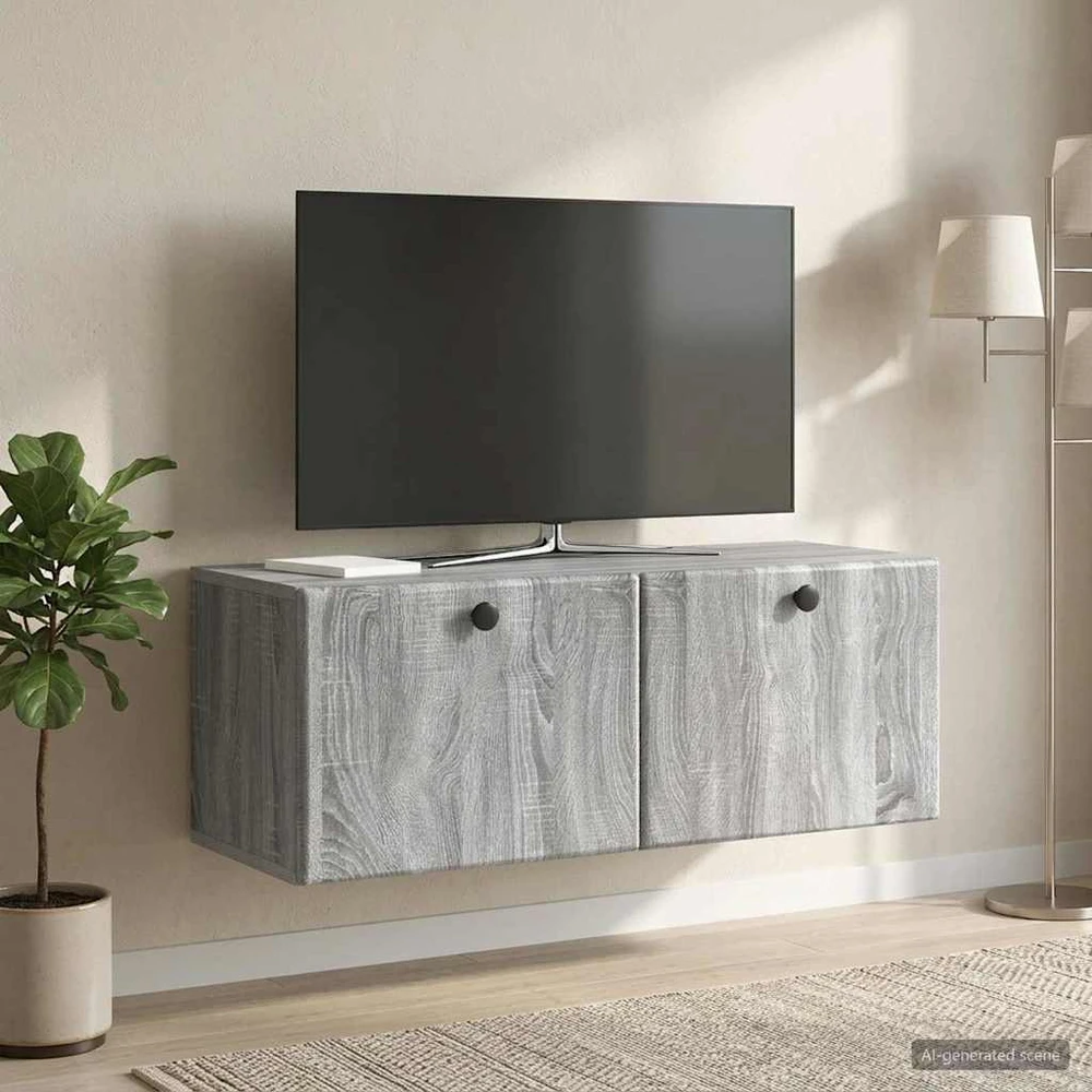 TV staliukas Sieninė TV spintelė 78,5 x 31 x 30 cm Pilka Sonoma