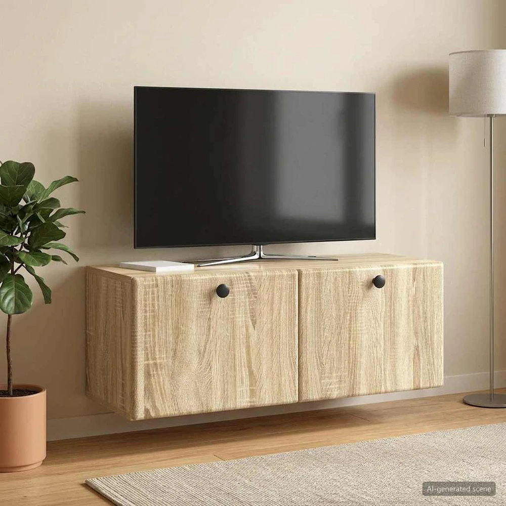 TV staliukas Sieninė TV spintelė 78,5 x 31 x 30 cm Sonoma ąžuolas