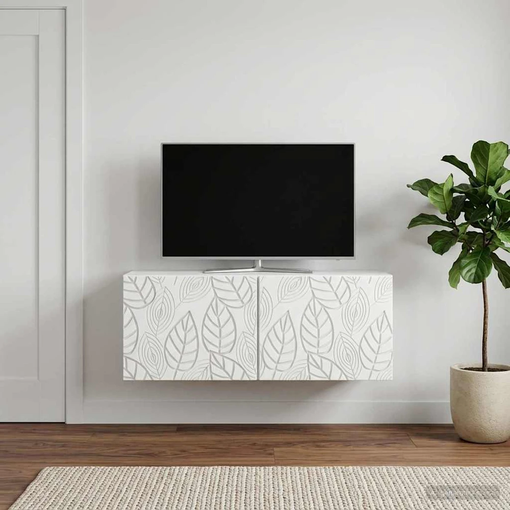 TV staliukas Sieninė TV spintelė 78,5 x 41 x 30 cm Balta Apdirbta mediena