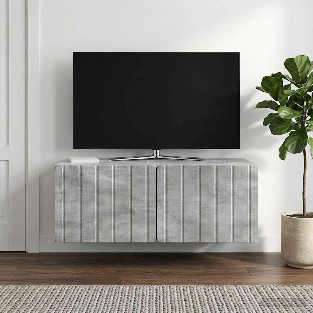 TV staliukas Sieninė TV spintelė 78,5 x 41 x 30 cm Betono pilka