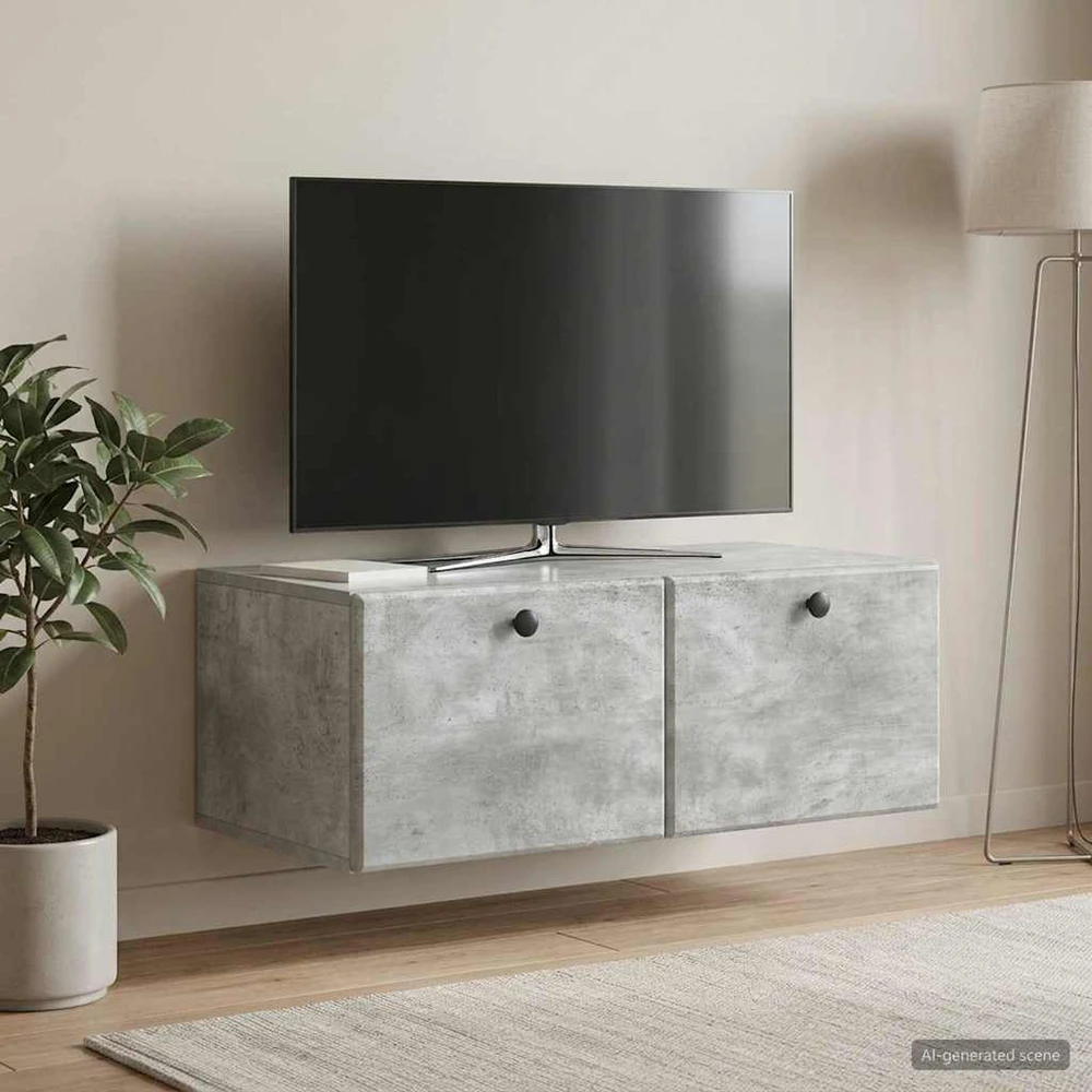 TV staliukas Sieninė TV spintelė 78,5 x 41 x 30 cm Betono pilka