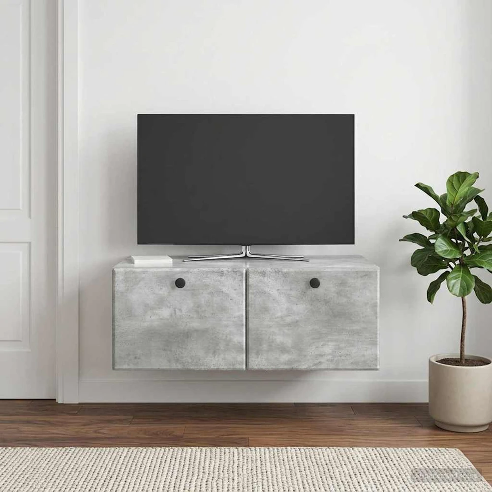 TV staliukas Sieninė TV spintelė 78,5 x 41 x 30 cm Betono pilka