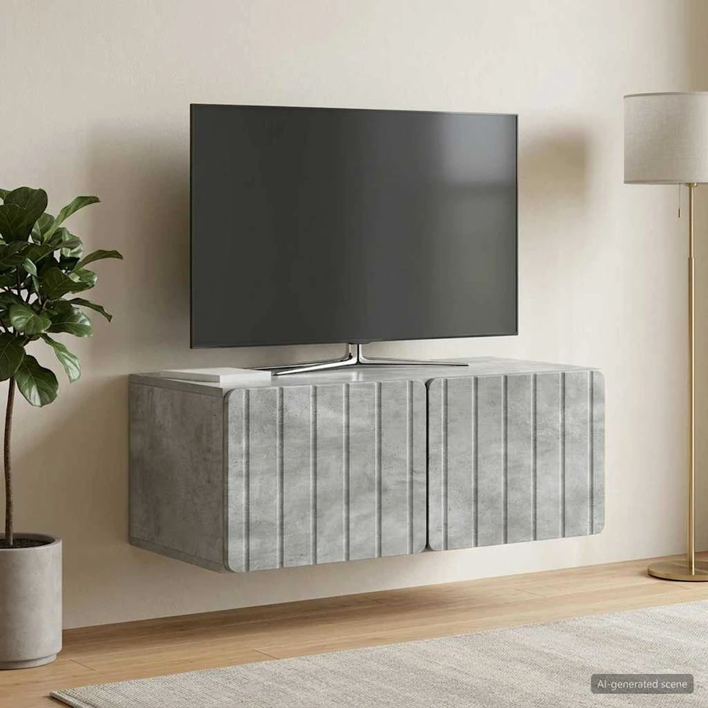 TV staliukas Sieninė TV spintelė 78,5 x 41 x 30 cm Betono pilka
