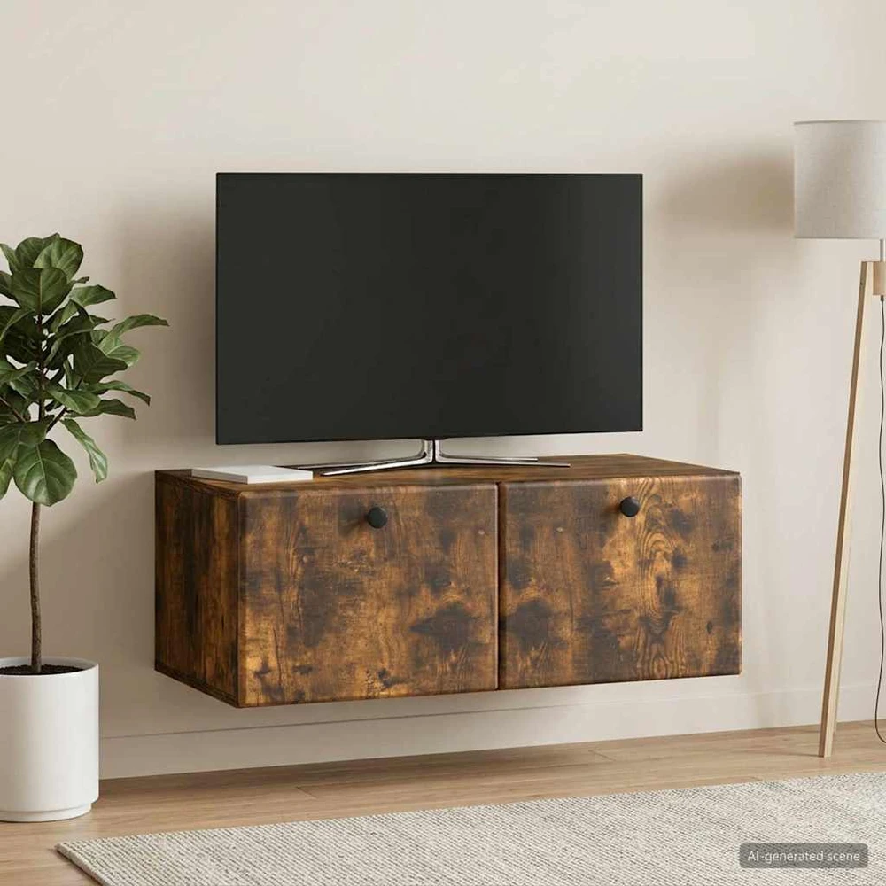 TV staliukas Sieninė TV spintelė 78,5 x 41 x 30 cm Dūminio ąžuolo
