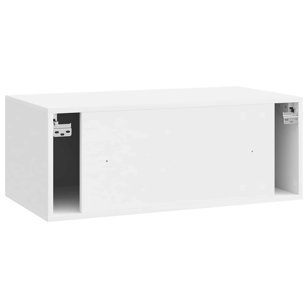 TV staliukas Sieninė TV spintelė 78,5 x 41 x 30 cm Itin blizgi balta