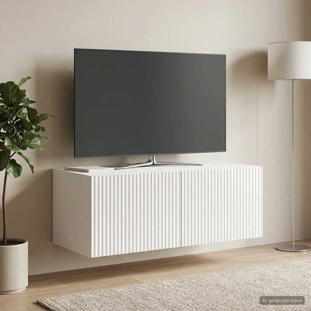 TV staliukas Sieninė TV spintelė 78,5 x 41 x 30 cm Itin blizgi balta