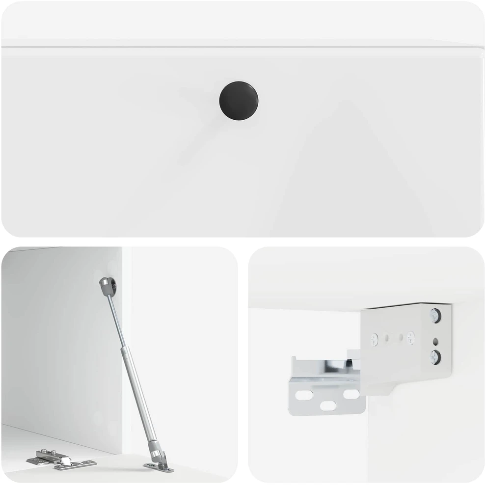 TV staliukas Sieninė TV spintelė 78,5 x 41 x 30 cm Itin blizgi balta