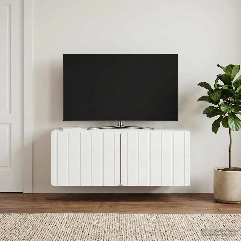 Sieninė TV spintelė 78,5 x 41 x 30 cm Itin blizgi balta