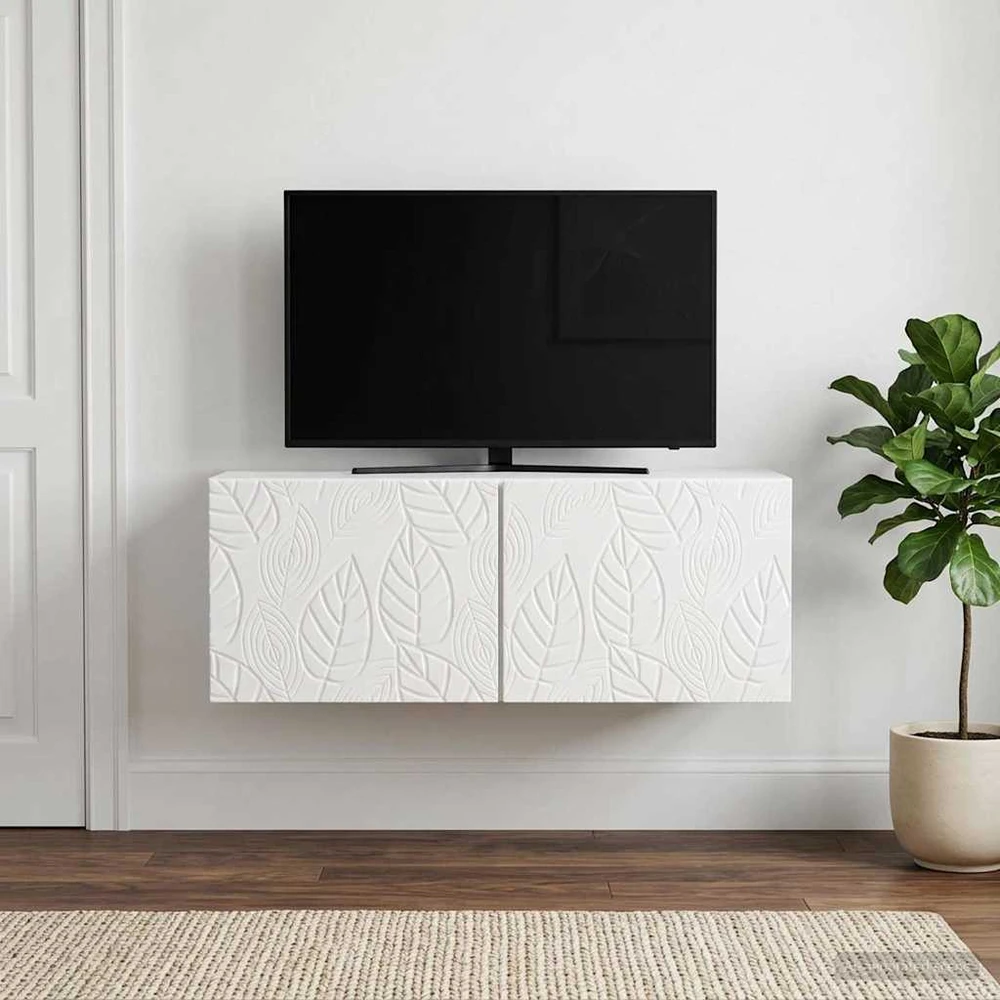 TV staliukas Sieninė TV spintelė 78,5 x 41 x 30 cm Itin blizgi balta