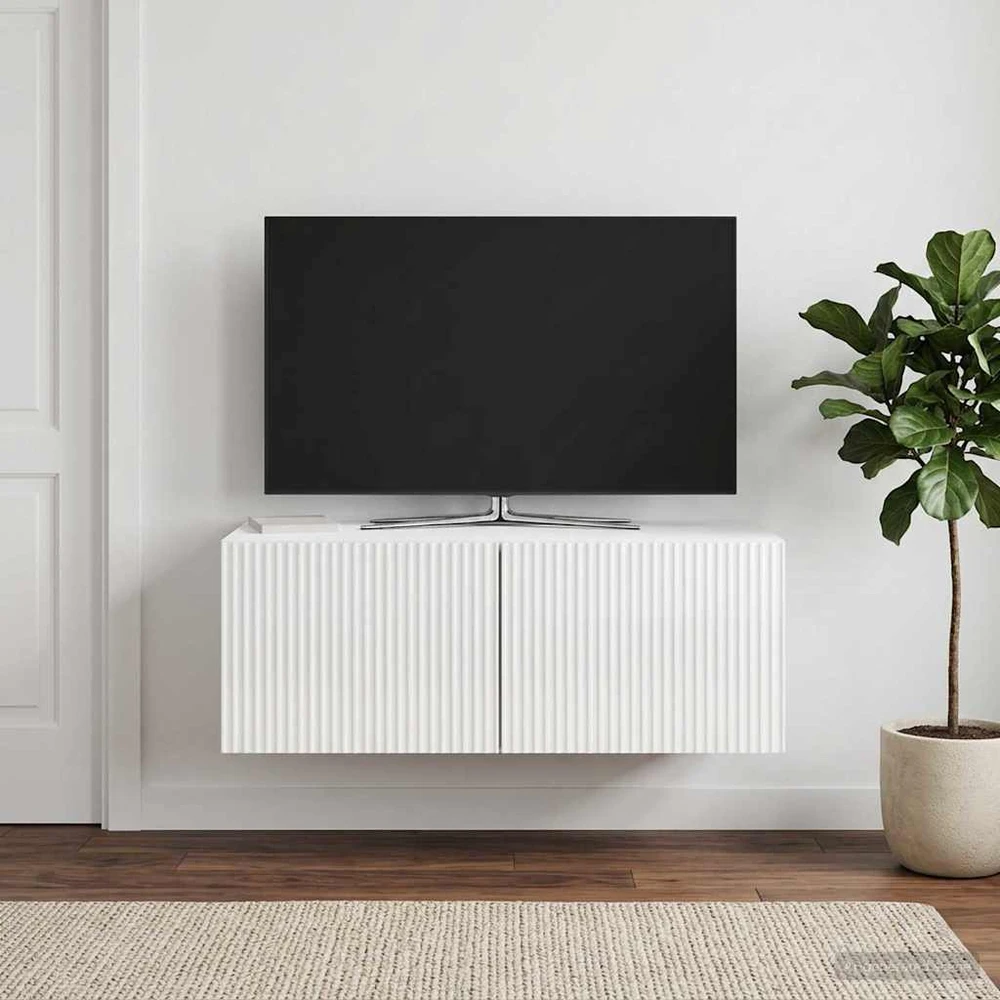 TV staliukas Sieninė TV spintelė 78,5 x 41 x 30 cm Itin blizgi balta
