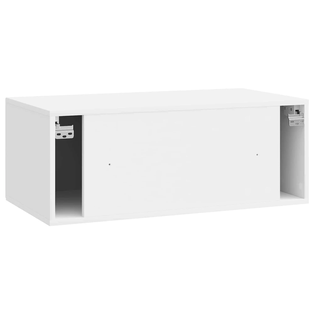TV staliukas Sieninė TV spintelė 78,5 x 41 x 30 cm Itin blizgi balta