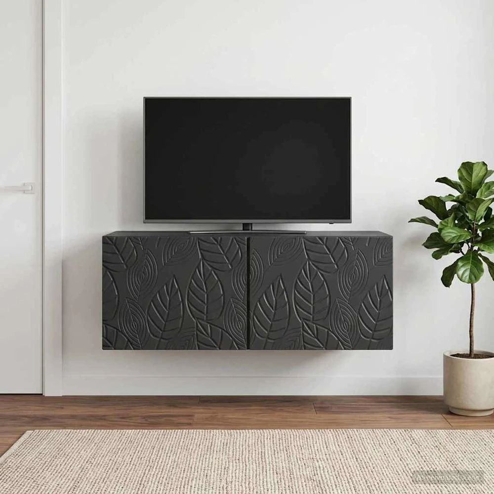 TV staliukas Sieninė TV spintelė 78,5 x 41 x 30 cm Juoda Apdirbta mediena