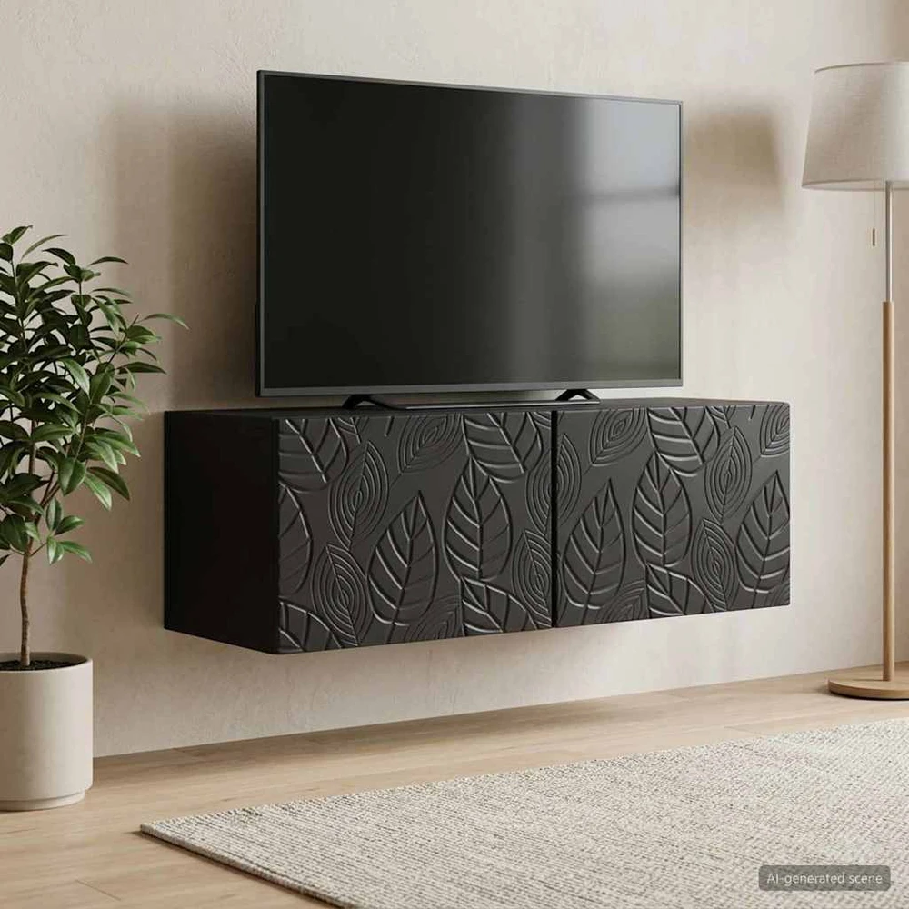 TV staliukas Sieninė TV spintelė 78,5 x 41 x 30 cm Juoda Apdirbta mediena