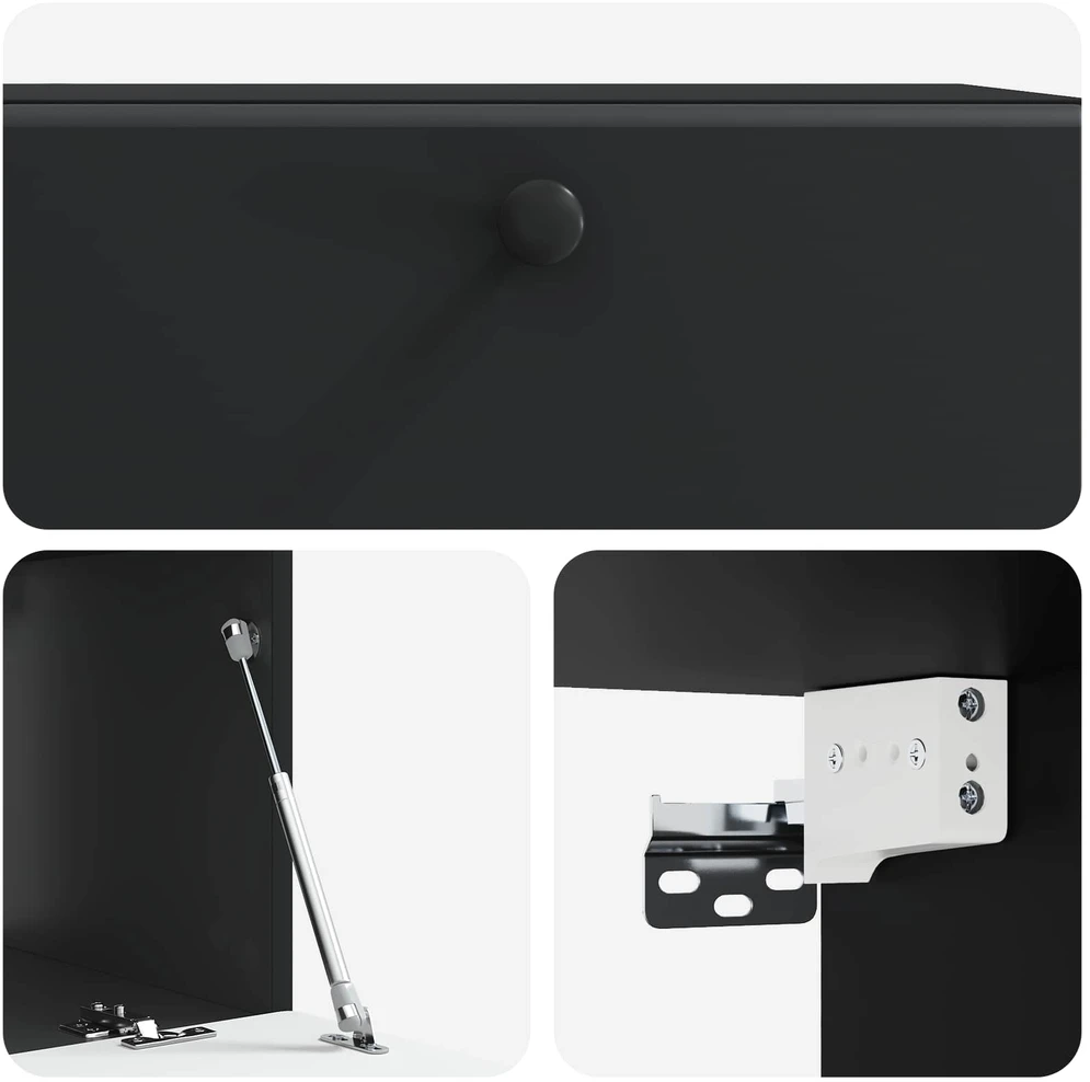 TV staliukas Sieninė TV spintelė 78,5 x 41 x 30 cm Juoda Apdirbta mediena