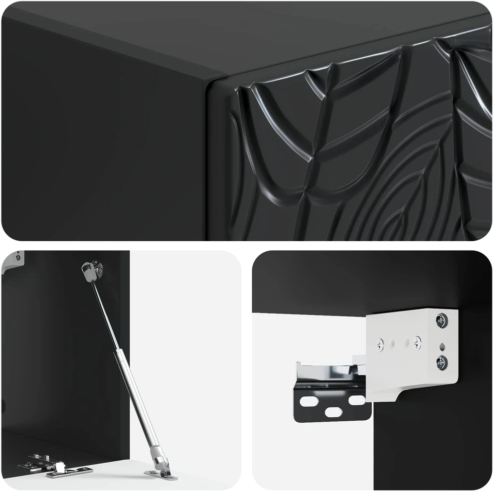 TV staliukas Sieninė TV spintelė 78,5 x 41 x 30 cm Juoda Apdirbta mediena