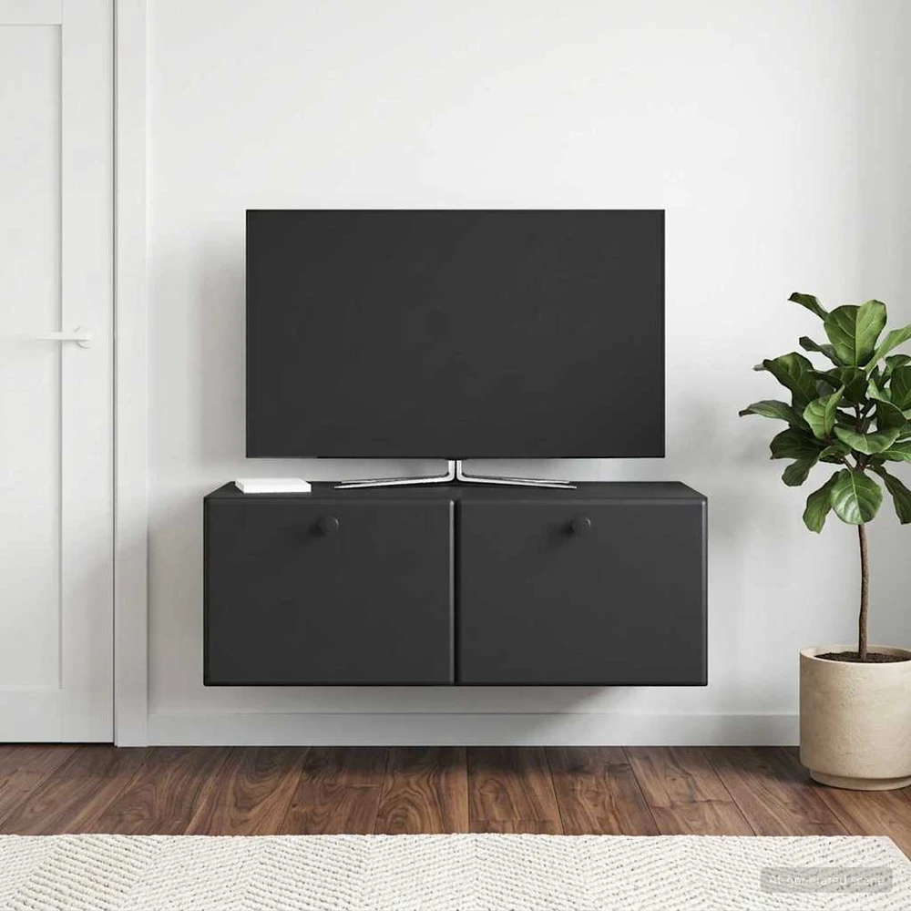 TV staliukas Sieninė TV spintelė 78,5 x 41 x 30 cm Juoda Apdirbta mediena