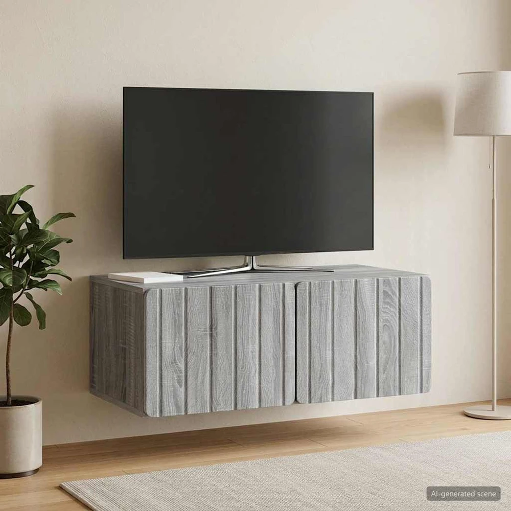 TV staliukas Sieninė TV spintelė 78,5 x 41 x 30 cm Pilka Sonoma