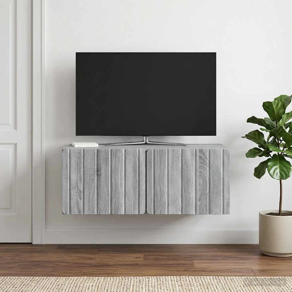 TV staliukas Sieninė TV spintelė 78,5 x 41 x 30 cm Pilka Sonoma
