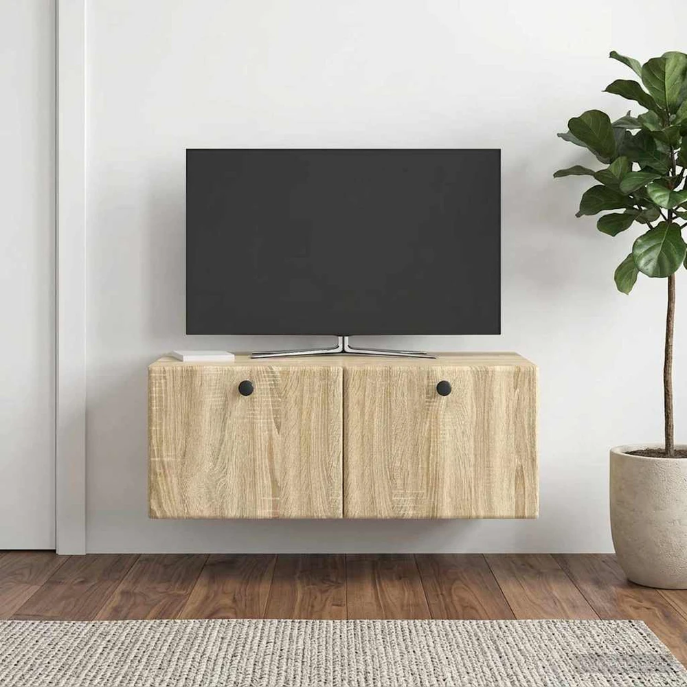 TV staliukas Sieninė TV spintelė 78,5 x 41 x 30 cm Sonoma ąžuolas