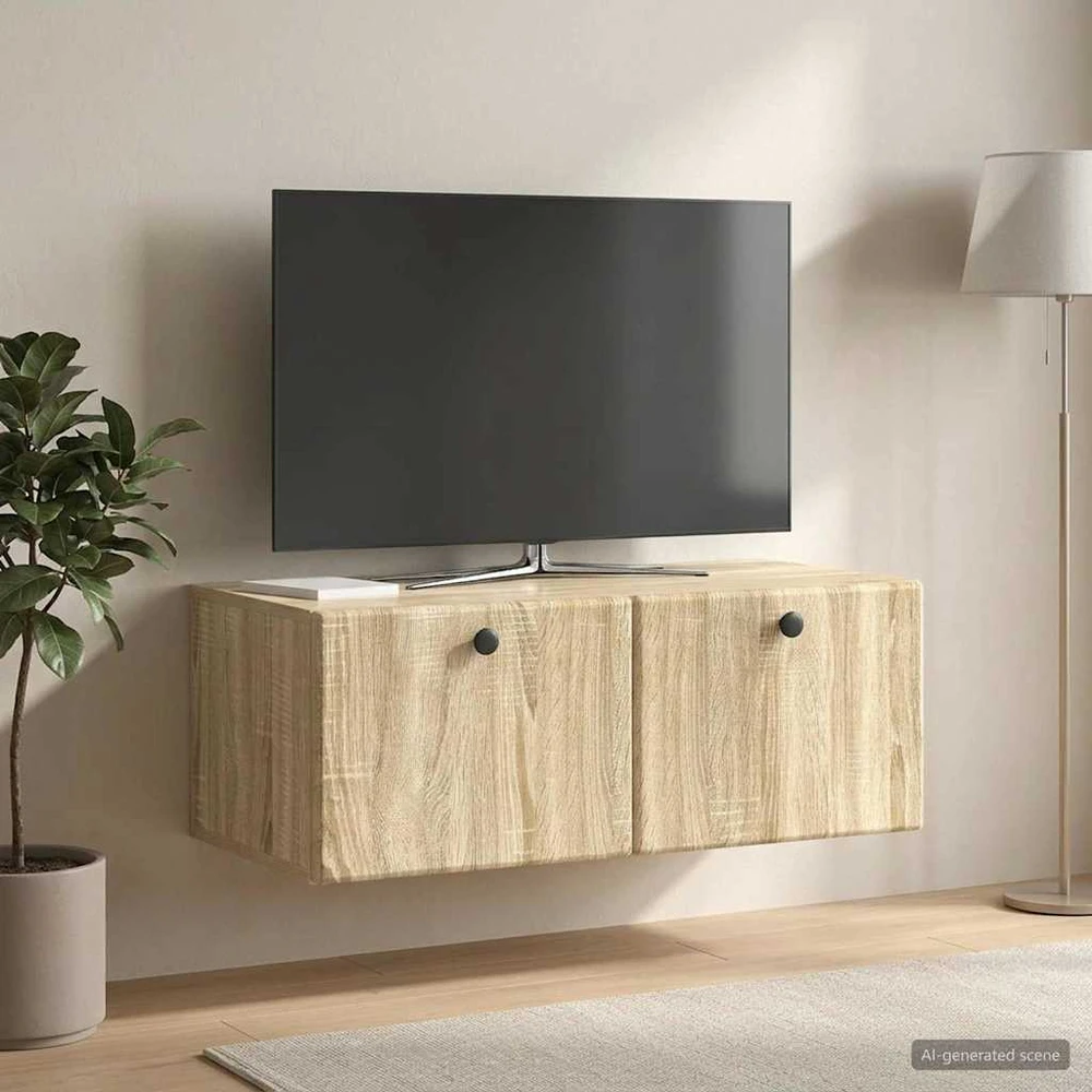 TV staliukas Sieninė TV spintelė 78,5 x 41 x 30 cm Sonoma ąžuolas