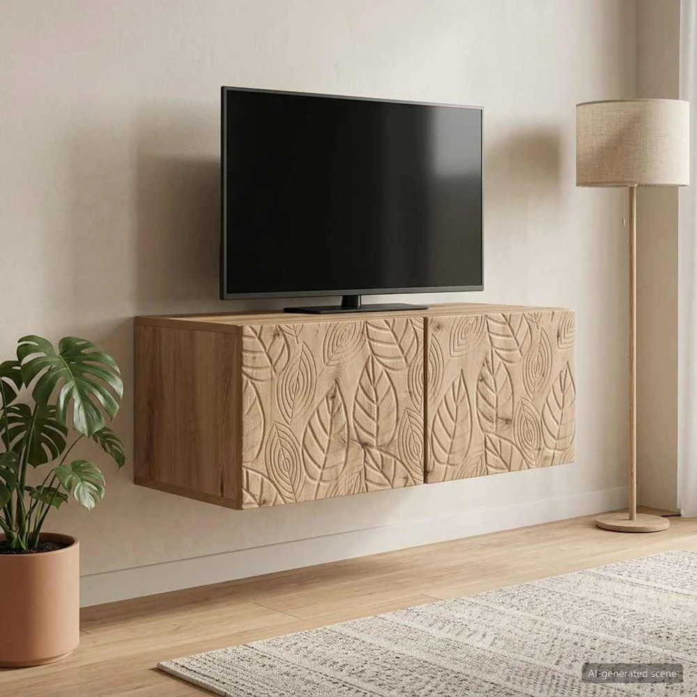 TV staliukas Sieninė TV spintelė 98 x 31 cm Artisano ąžuolo Apdirbta mediena
