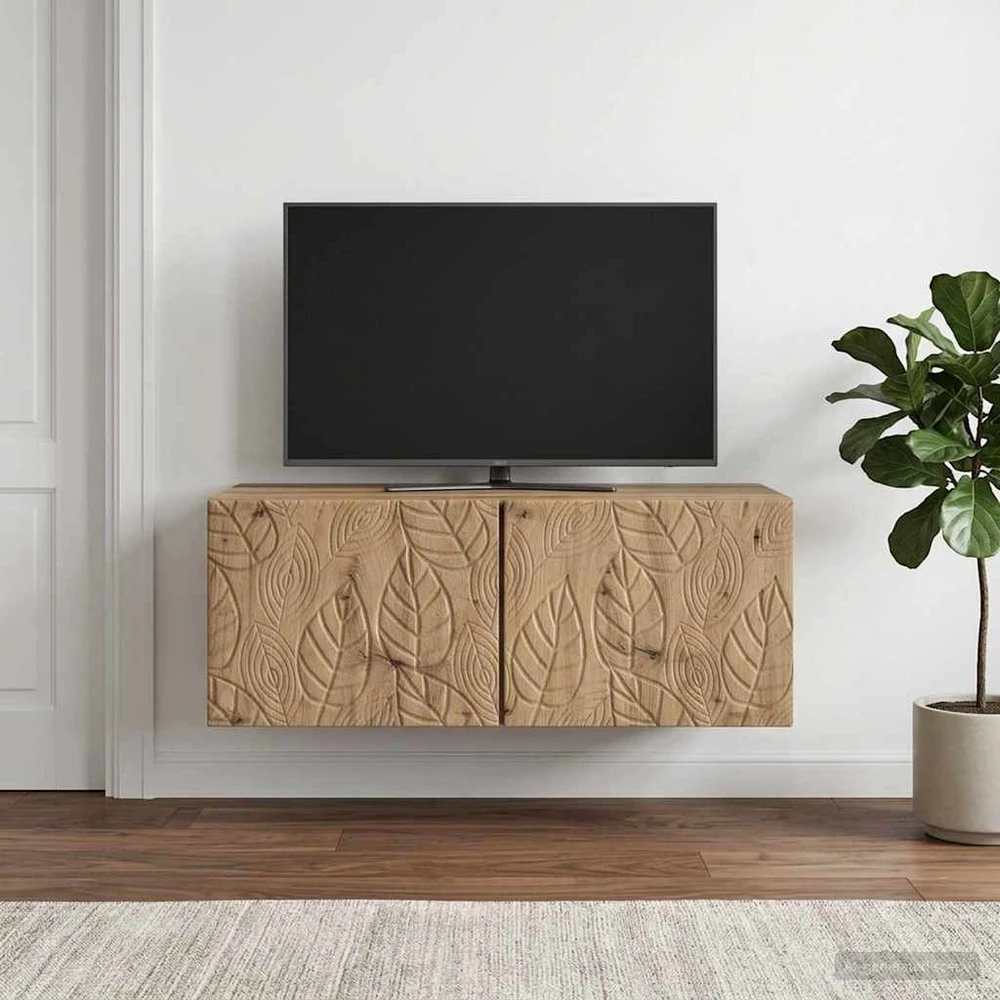TV staliukas Sieninė TV spintelė 98 x 31 cm Artisano ąžuolo Apdirbta mediena