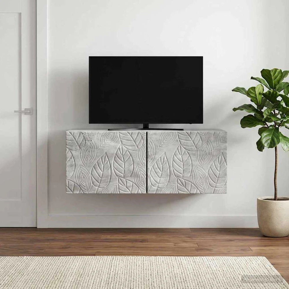 TV staliukas Sieninė TV spintelė 98 x 31 cm Betono pilka Apdirbta mediena