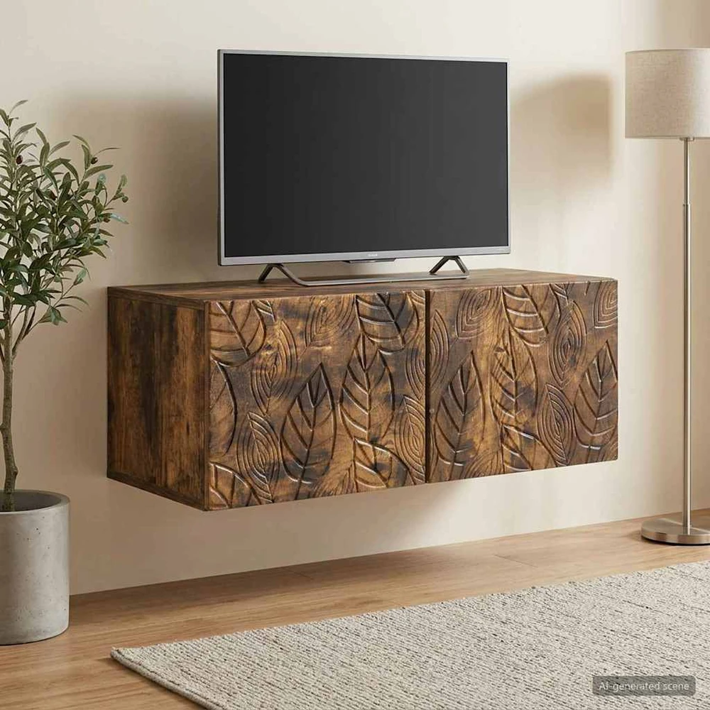 TV staliukas Sieninė TV spintelė 98 x 31 cm Dūminio ąžuolo Apdirbta mediena