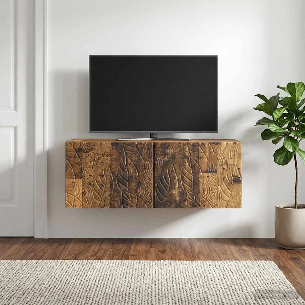 TV staliukas Sieninė TV spintelė 98 x 31 cm Sendintos medienos