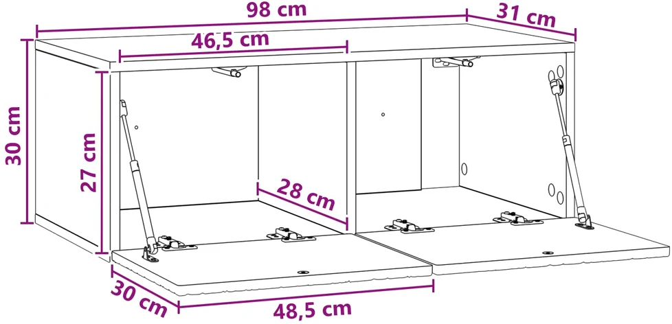 TV staliukas Sieninė TV spintelė 98 x 31 cm Sendintos medienos