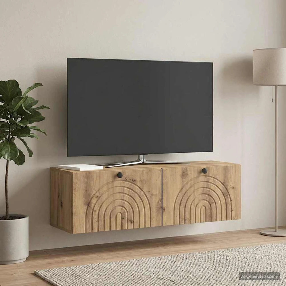 TV staliukas Sieninė TV spintelė 98 x 31 x 30 cm Artisano ąžuolo