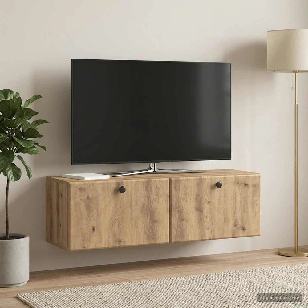 TV staliukas Sieninė TV spintelė 98 x 31 x 30 cm Artisano ąžuolo