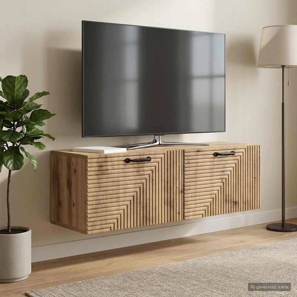 TV staliukas Sieninė TV spintelė 98 x 31 x 30 cm Artisano ąžuolo