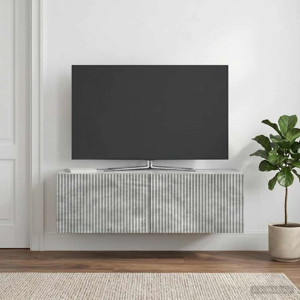 TV staliukas Sieninė TV spintelė 98 x 31 x 30 cm Betono pilka