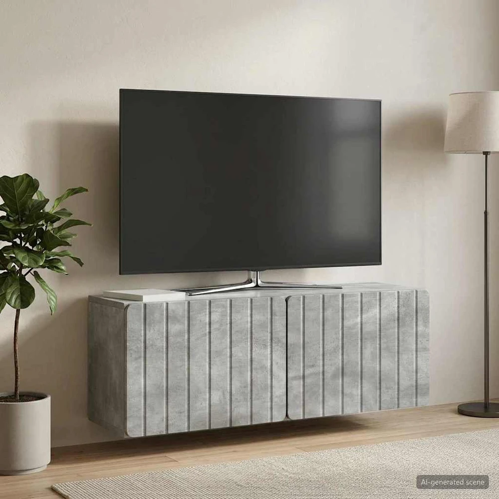 TV staliukas Sieninė TV spintelė 98 x 31 x 30 cm Betono pilka