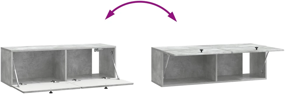 TV staliukas Sieninė TV spintelė 98 x 31 x 30 cm Betono pilka